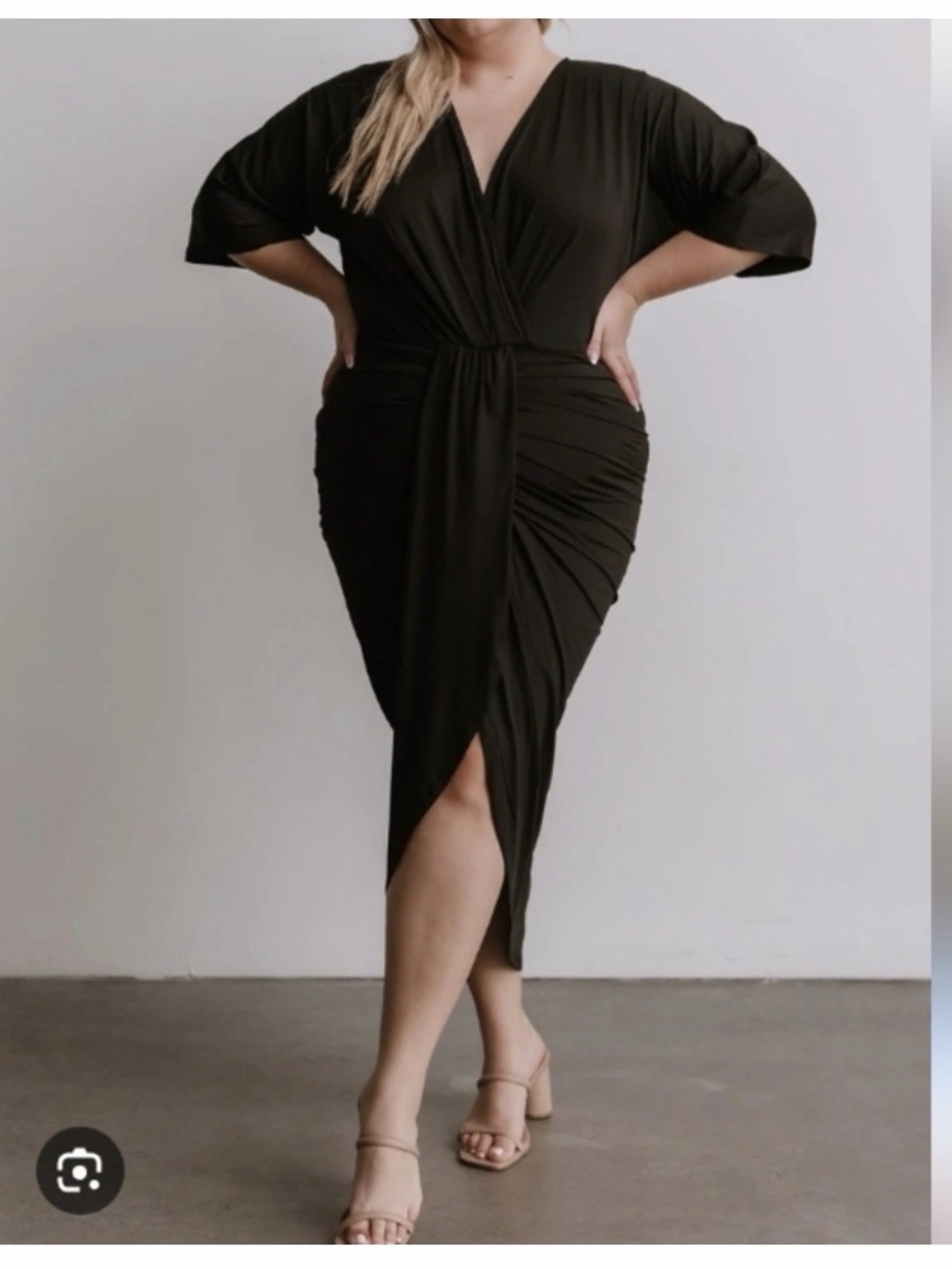 Baltic Born NWT Draped V-Neck Mimi Midi Dress